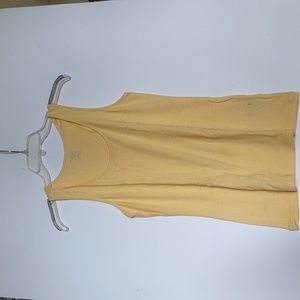 Lands end, women's size medium racerback tank top, nautical yellow stripe